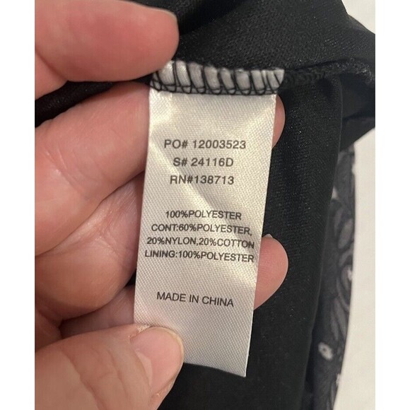 Doe & Rae Women’s Black w/Red Flowers Lace Dress Sz S Knee Length Gothic Witchy - Picture 10 of 15